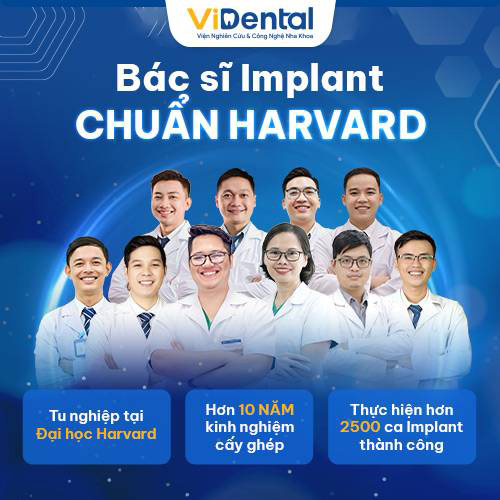Đội ngũ bác sĩ trồng răng đầu ngành, theo tiêu chuẩn Harvard